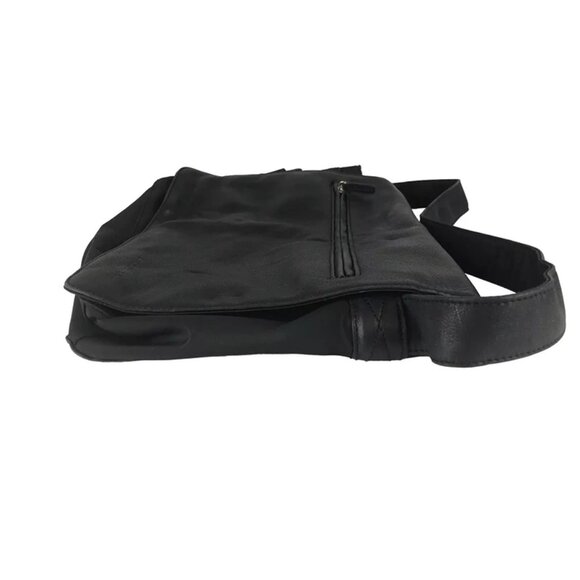 Fossil Unisex Adult Black Leather Flap Adjustable Strap Crossbody Bag Size‎ L - Picture 8 of 10